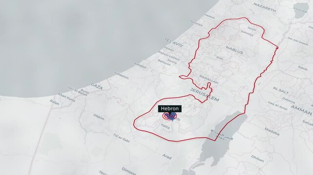 Detailed Map of Hebron Roads, Landmarks, Historical Sites, and Geographic Features for Exploration