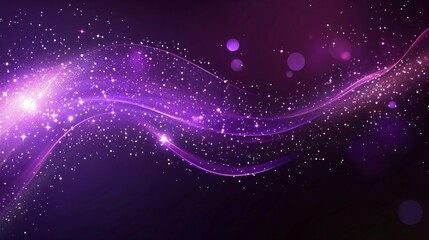 Obraz premium Abstract Digital Purple Particles Wave and Light Background
