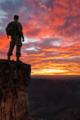 Guardian of the Cliffs: A Symbol of Valor Amidst Rugged Terrains and Vast Horizons