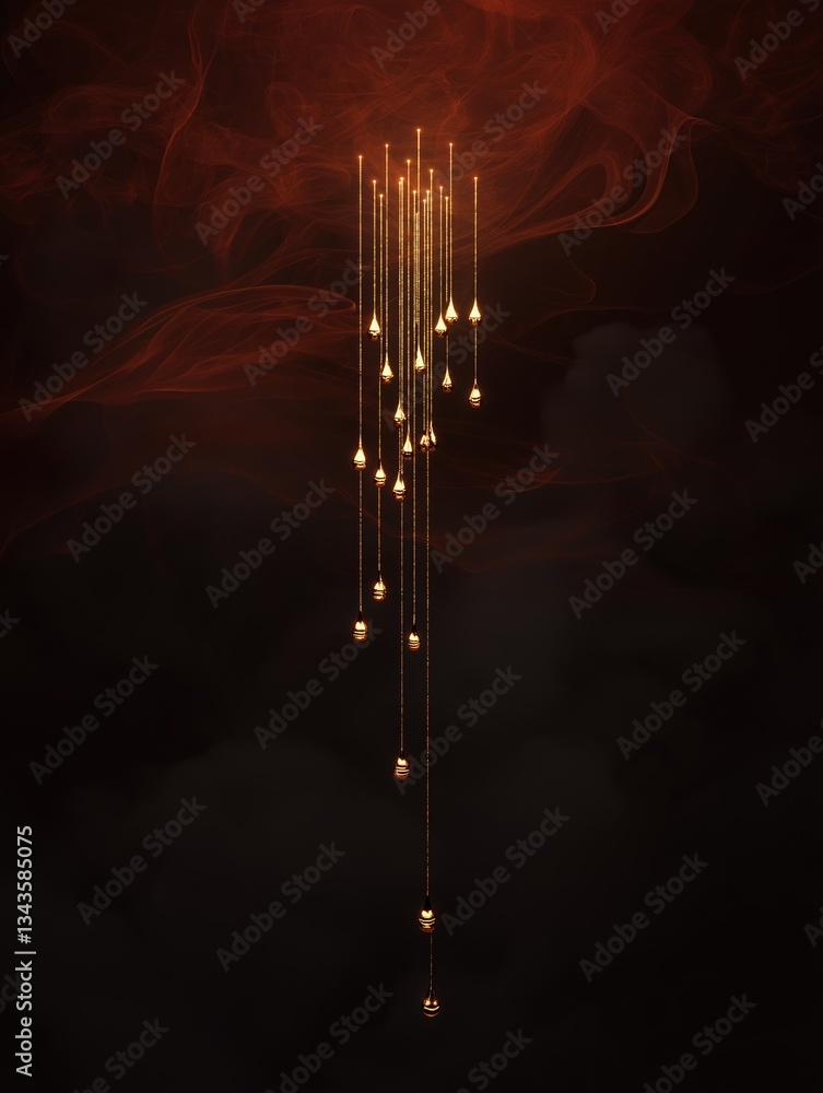 Poster digital art piece that appears to be a chandelier or a decorative piece. it is made up of multiple s