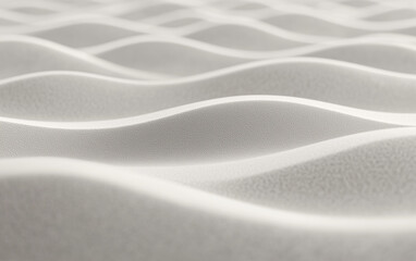 Obraz premium Close-up of Abstract White Wavy Surface with Fine Texture, Seamless Pattern, Background