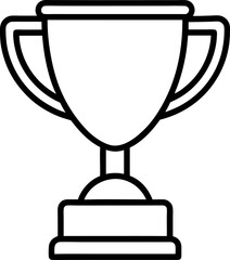 Trophy Cup Icon Symbol of Achievement, Success, and Victory in Black and White Style Design