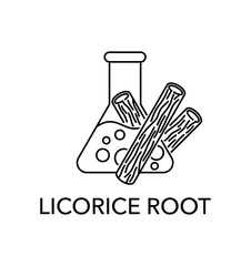 Licorice extract icon in thin line for nutrition or skincare