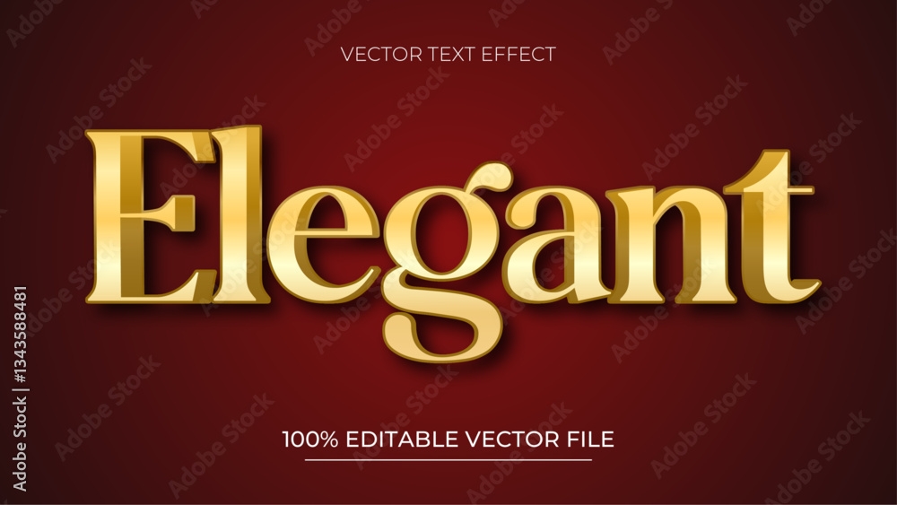 Poster luxury elegant vector fully editable smart object text effect