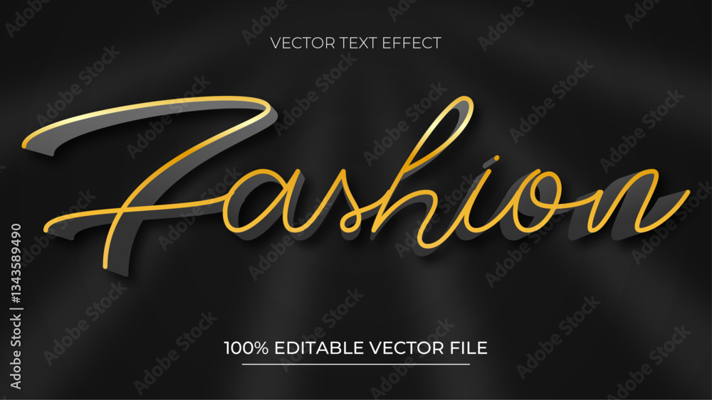 Aufkleber editable text effect signature style illustrations gold gradient color