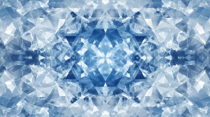 Obraz premium Artistic symmetrical glass break effect overlaying a moody navy blue gradient background