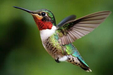 Fototapeta premium Detailed Close-Up of a Hummingbird’s Beak, Capturing Its Delicate Precision