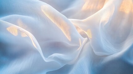 Fototapeta premium Ethereal White Fabric Flowing Softly with Gentle Light Highlights
