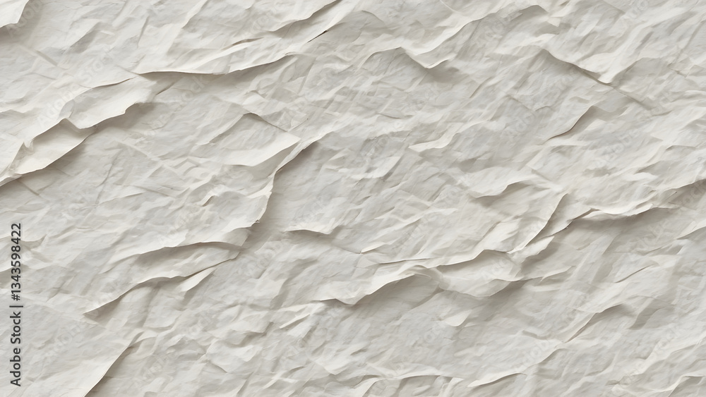 Poster crumpled white paper creating a textured background