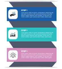 Modern Infographic Template with 4 and 3 and 4 Connected Banners and Icons Editable Vector EPS and AI