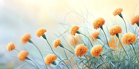 Marigold Field, Gentle Breeze, Soft Light