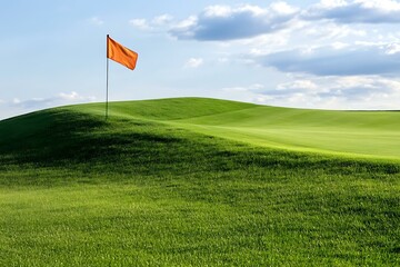 Serene Golf Course Landscape: Empty Fairway, Labor Day