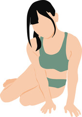 Fototapeta premium ポーズをとる水着を着た女性のイラスト