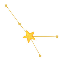 Celestial Cancer Constellation Hand-Drawn Illustration of a Simple Star Pattern