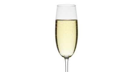 Isolated Champagne Flute with Bubbles