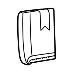 Simple Line Drawing of a Book with Bookmark