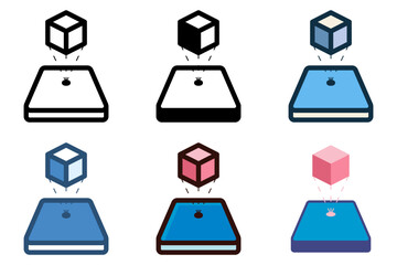 augmented reality cube on smartphone icon vector illustration