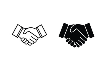 Handshake Icons Agreement, Partnership, Deal, Collaboration, Unity, Contract, Business, 