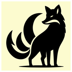 Obraz premium A black silhouette of a Fox 