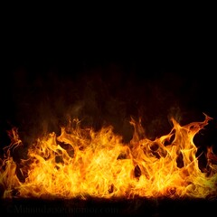 Fototapeta premium Photo of Realistic Flames on a Black Background