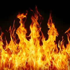 Photo of Realistic Flames on a Black Background