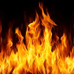 Photo of Realistic Flames on a Black Background