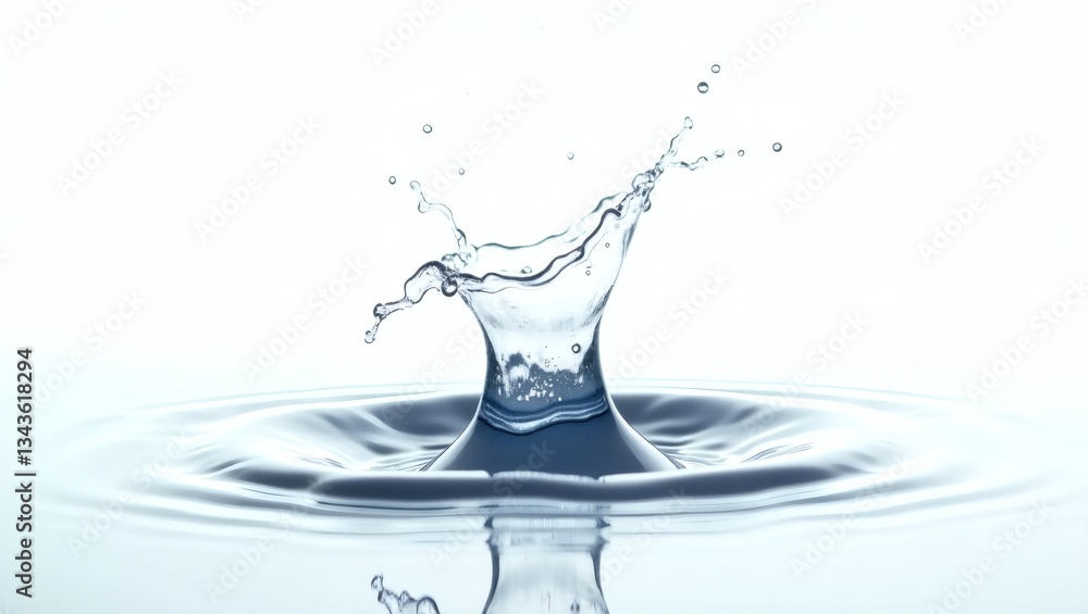 Aufkleber a splash of water with droplet, creating ripples, demonstrating the concept of freshness and purity