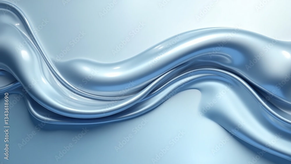 Aufkleber an abstract wave made of shiny, flowing liquid substance. the elegant curves and smooth texture crea