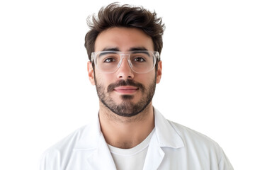 Fototapeta premium Chilean male environmental scientist isolated on transparent white background