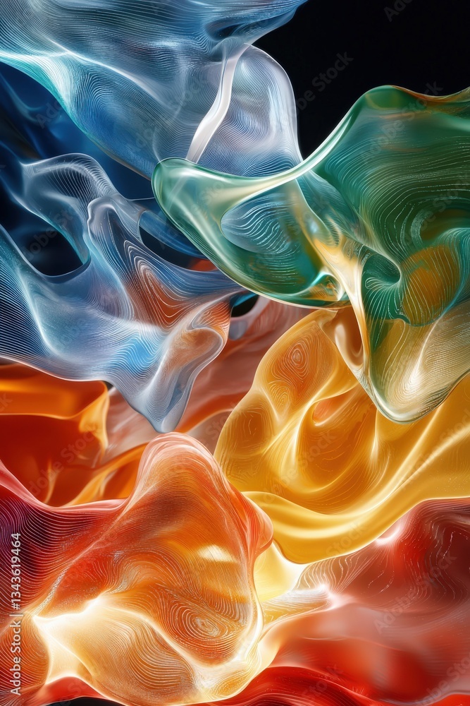 Aufkleber abstract patterns flowing like a digital river.
