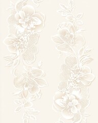 Elegant lace motifs on ivory background in flat 