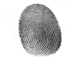 Human ink fingerprint isolated on a white background