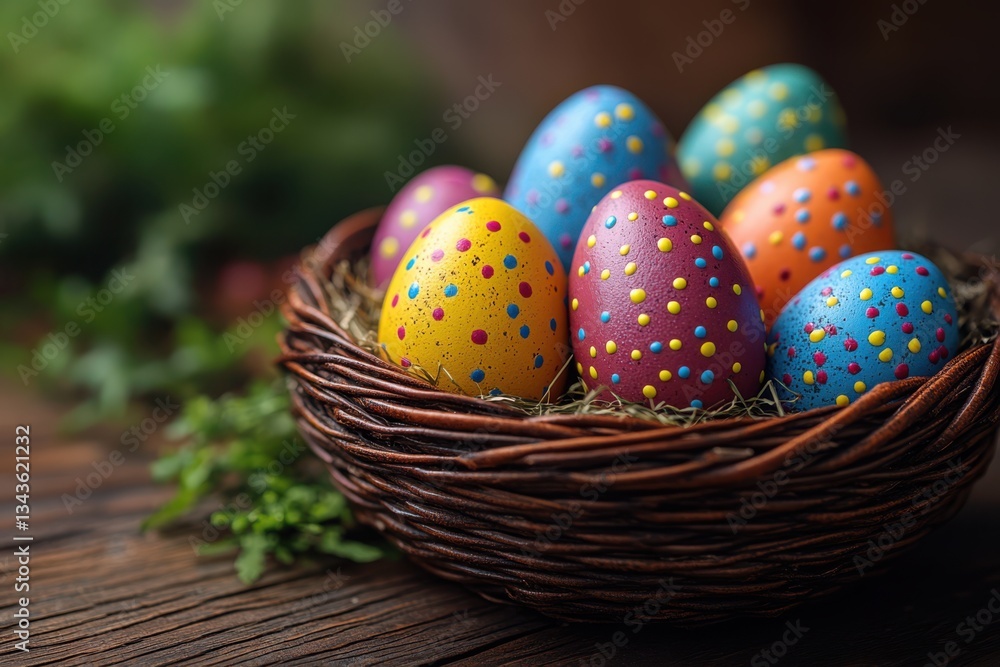 Poster a bowl filled with red apples, creating a chaotic arrangement on a wooden table. easter chaos is cap