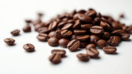 Naklejka premium a pile of roasted coffee beans, ready to be brewed into a delicious beverage