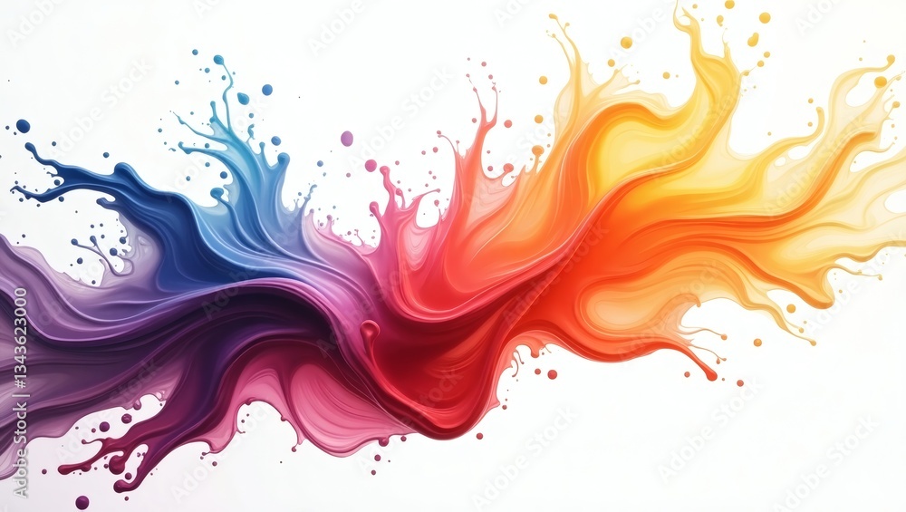 Poster vibrant splashes of rainbow colors blend seamlessly, creating a dynamic and visually appealing image