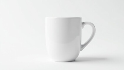Fototapeta premium Classic white mug, isolated on pure white background, isolated on white, image background