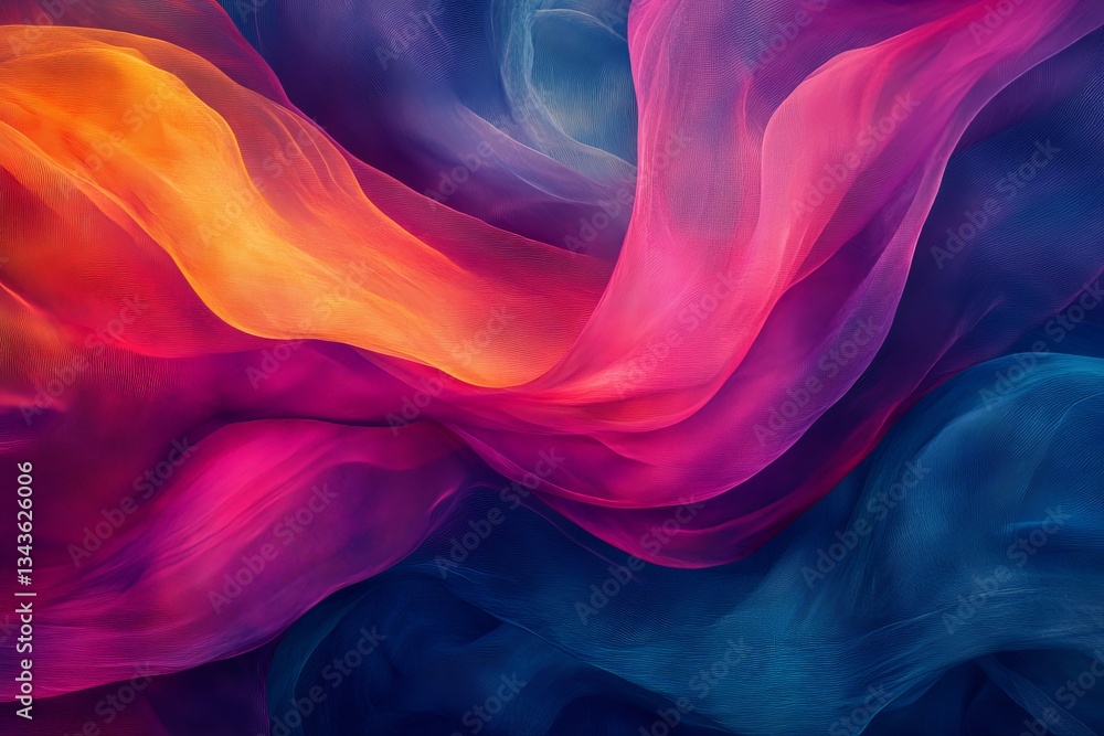 Fototapete colorful abstract design with flowing patterns and vibrant hues in a digital artwork
