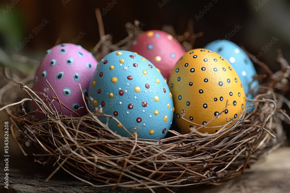 Poster an image showcasing easter chaos with fruits, featuring apples and oranges in a vibrant and colorful