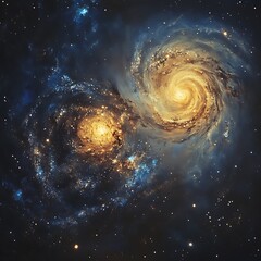 Celestial Dance A Stunning Image of Two Interacting Galaxies.