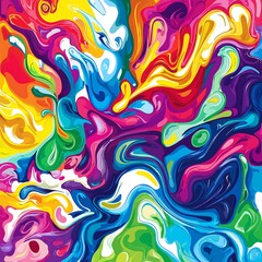 Fototapeta premium Abstract Swirling Colorful Paint Design Vibrant Background Image.