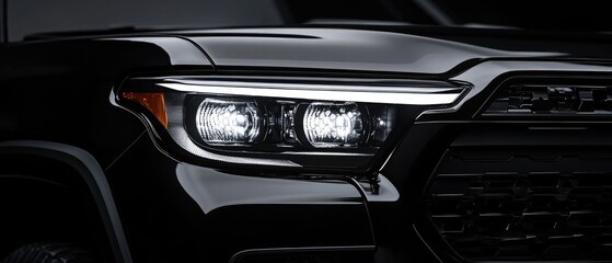 Fototapeta premium Closeup of Modern Car Headlights