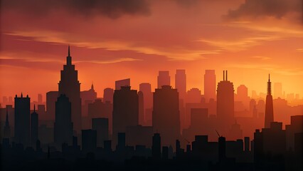Fototapeta premium new york skyline at sunset