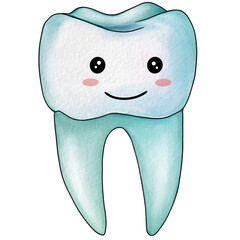 Adorable Cartoon Tooth Illustration Perfect for Dental Care Resources