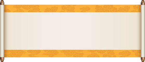 Ancient Chinese Traditional Scroll, Elegant Oriental Banner with Classic Patterns, suitable for various Oriental and Chinese-style designs, as well as festivals and celebrations.