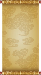 Ancient Chinese Traditional Scroll, Elegant Oriental Banner with Classic Patterns, suitable for various Oriental and Chinese-style designs, as well as festivals and celebrations.
