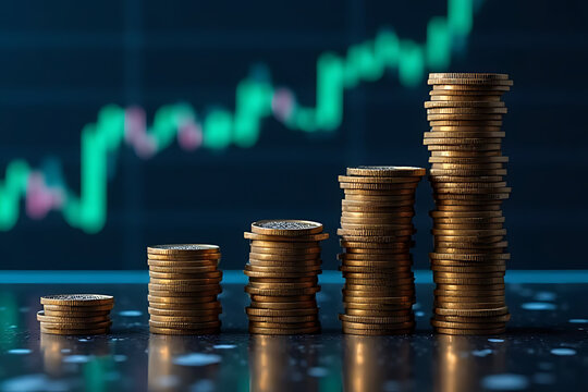 Investment growth strategy financial market infographic digital space business perspective