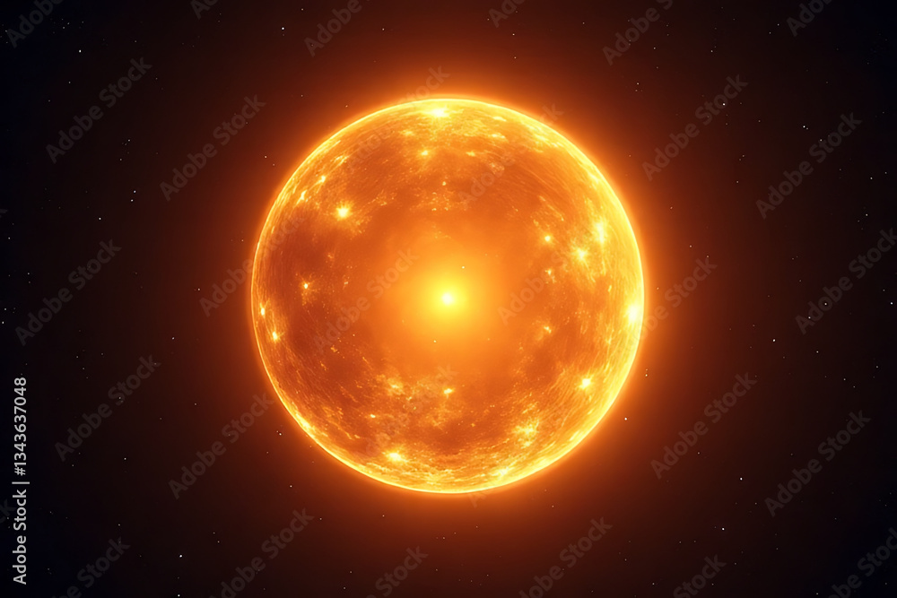 Poster solar radiance displaying stellar fusion outer space astronomy image cosmic environment close-up