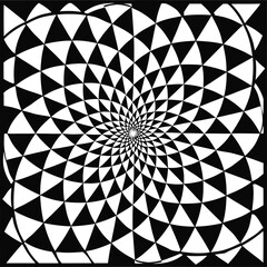 Seamless Geometric and Optical Illusion Patterns in Black and White