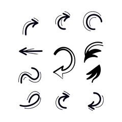 Naklejka premium Hand drawn arrow collection set