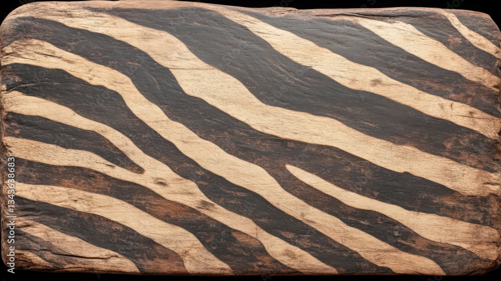 Poster abstract zebra-like pattern texture background in dark brown and beige